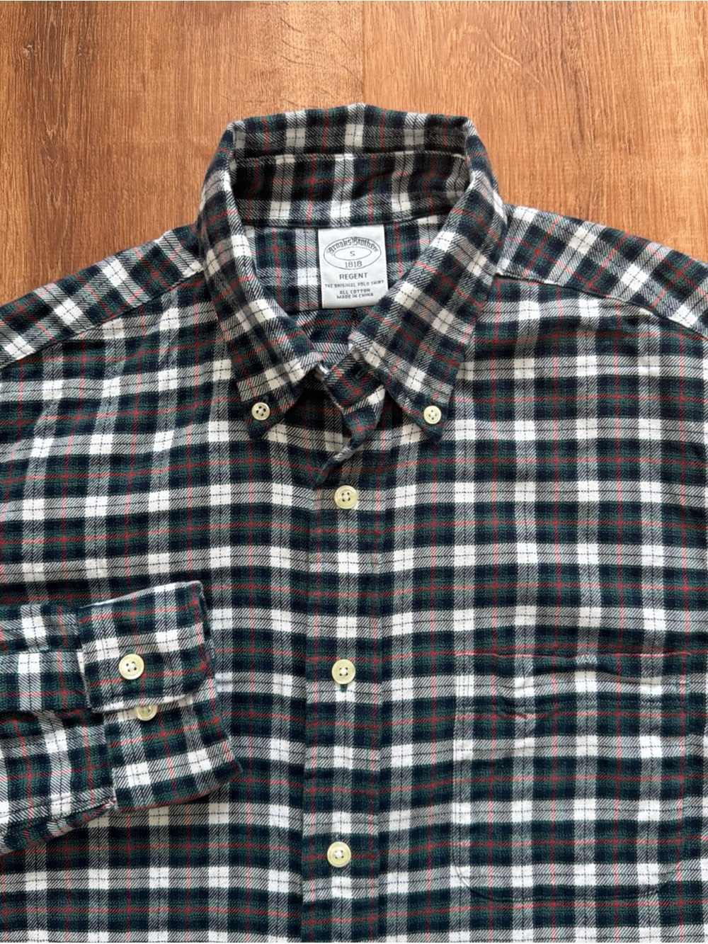 Brooks Brothers Regent Fit Flannel Shirt Mens Small Plaid Outdoor Fall Classic